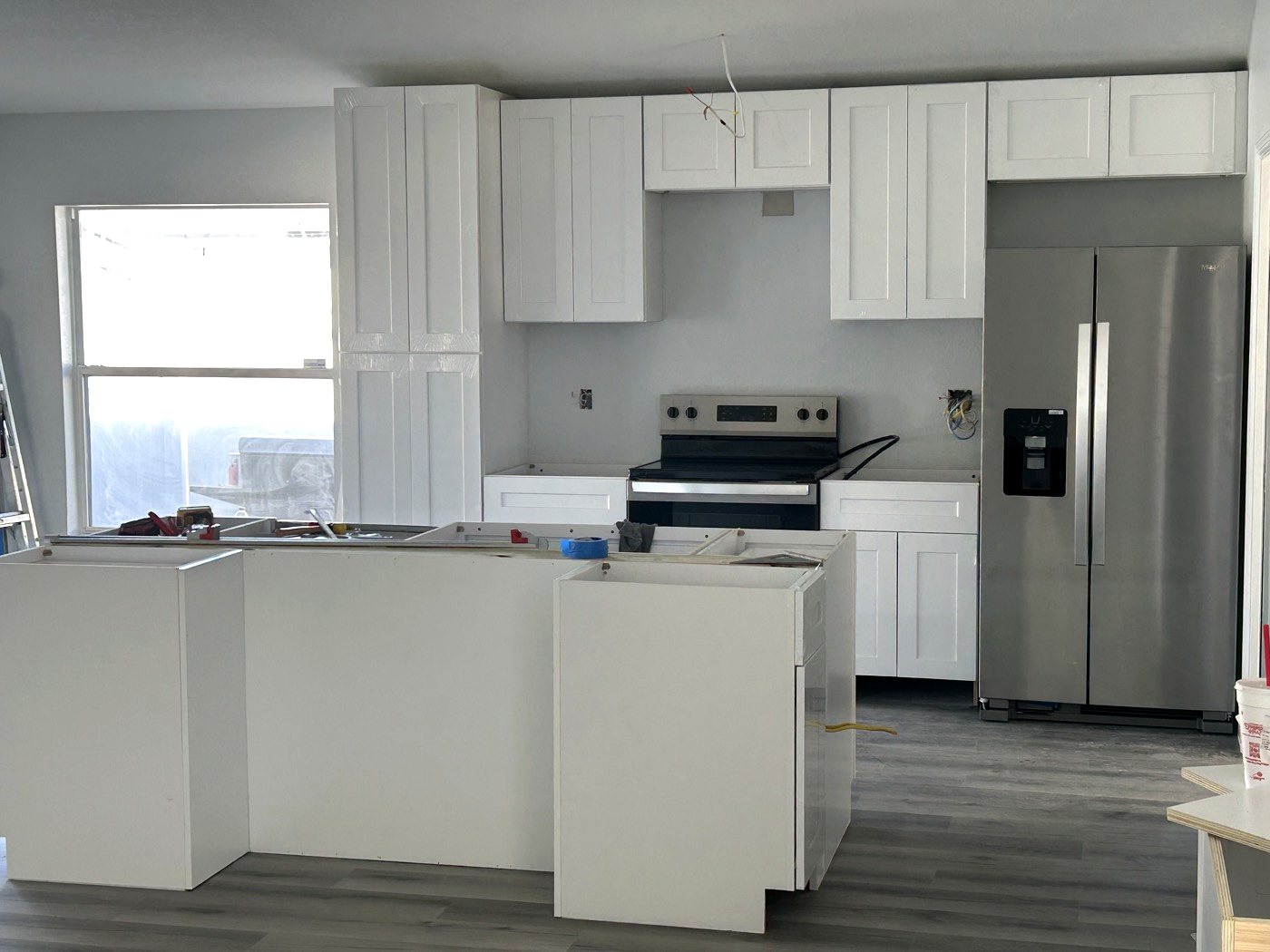 Open-concept kitchen with center island