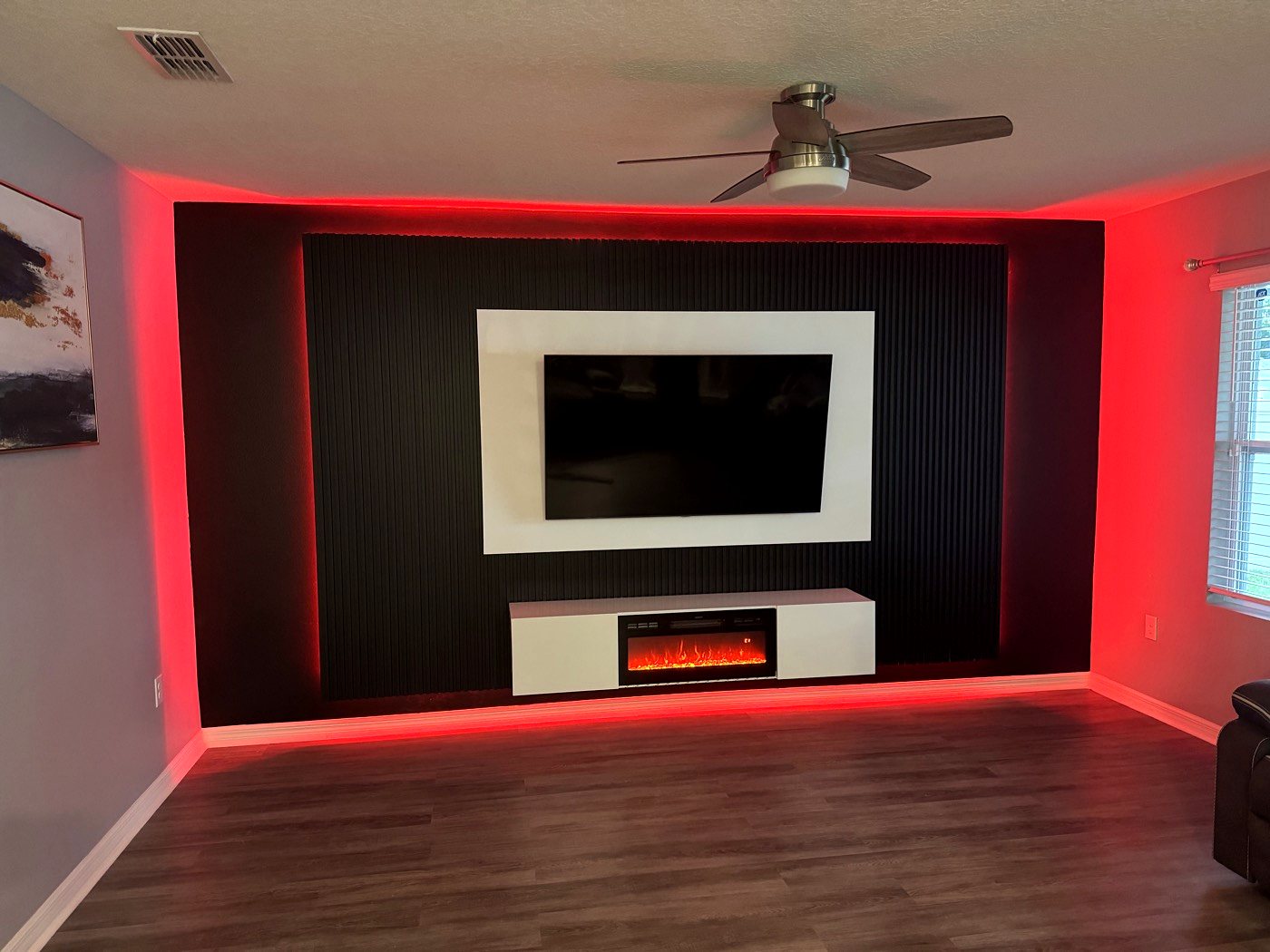 Custom LED media feature wall