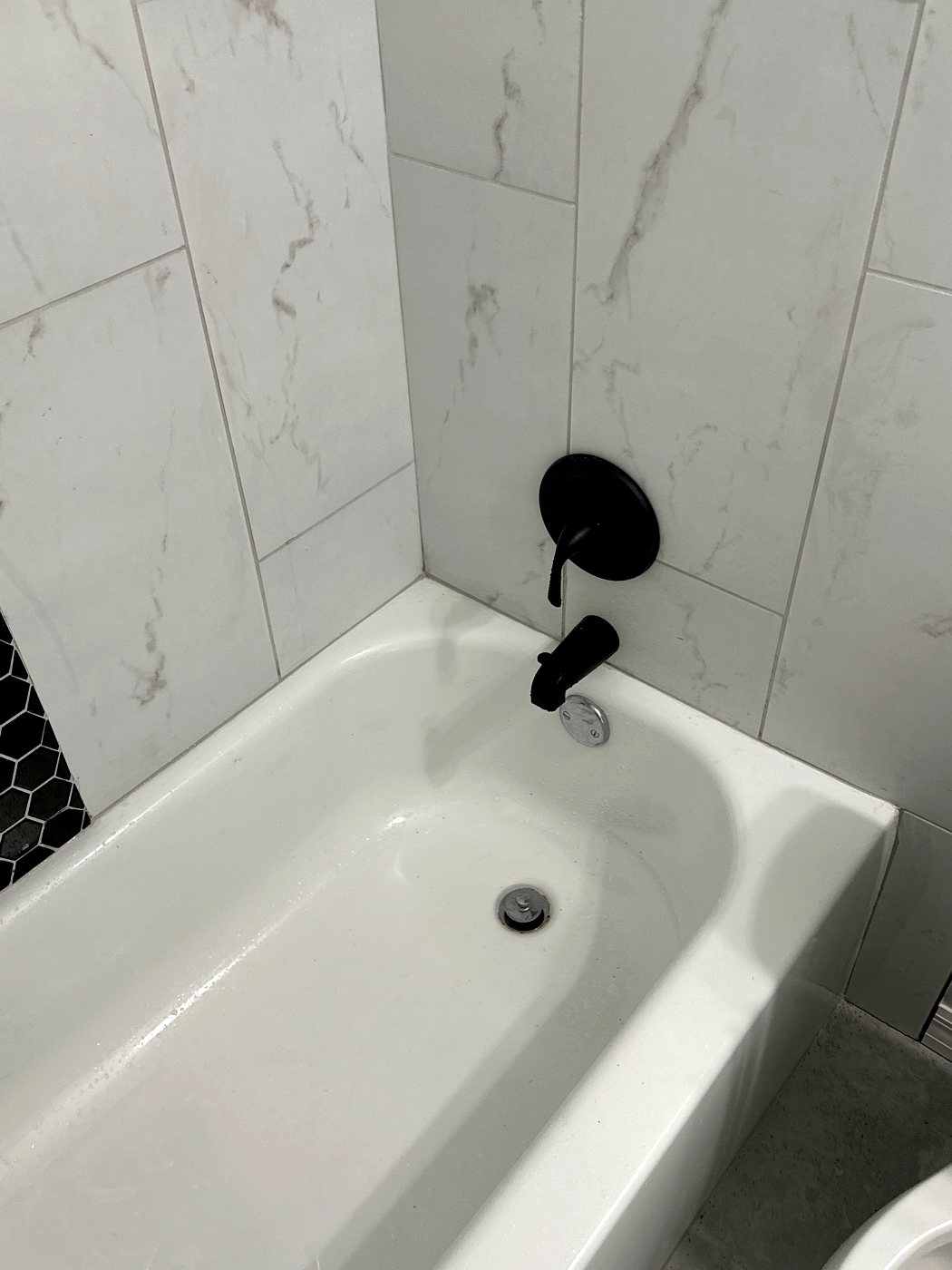 Tile tub and shower combination